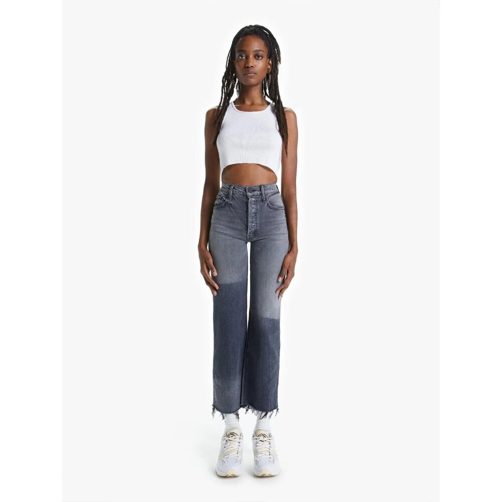 244. Mother Jeans The Rambler Ankle Fray Black 25